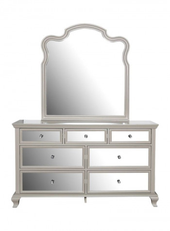 Washington Dresser With Mirror Silver 149x45x200cm