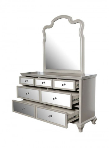 Washington Dresser With Mirror Silver 149x45x200cm