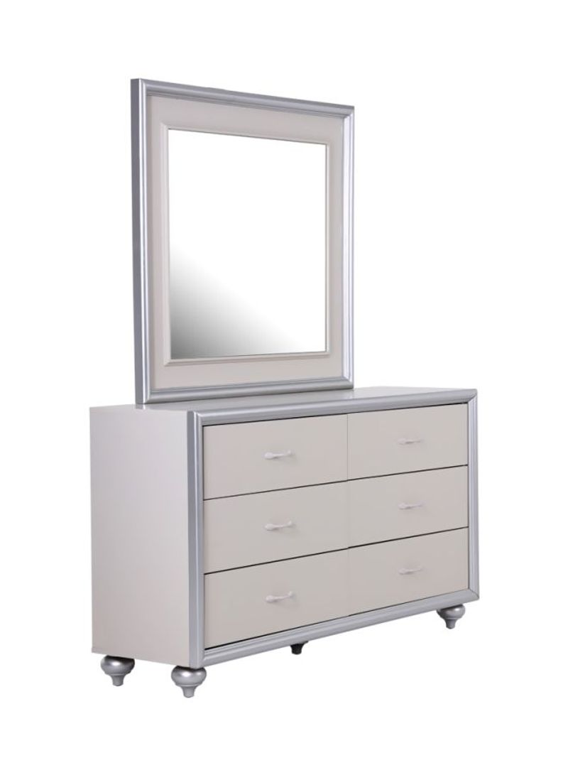 Harrington Dresser With Mirror Off White 150x185x44centimeter
