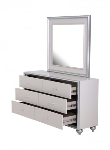 Harrington Dresser With Mirror Off White 150x185x44centimeter