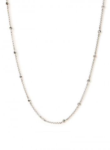 18K White Gold Diamond Studded Necklace