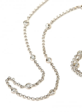 18K White Gold Diamond Studded Necklace