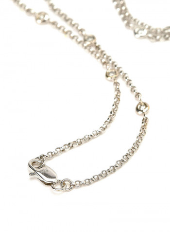 18K White Gold Diamond Studded Necklace