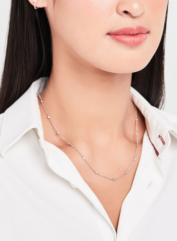 18K White Gold Diamond Studded Necklace