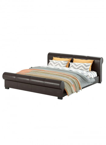 Scrolled Platform Bed With Mattress Espresso 160 x 200centimeter