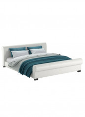 Scrolled Platform Bed Without Mattress White 200 x 200centimeter