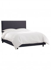 Burling Nail Button Border Bed With Mattress Blue 160 x 200centimeter