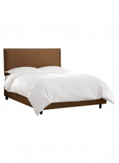 Burling Nail Button Border Bed With Mattress Brown 160 x 200centimeter