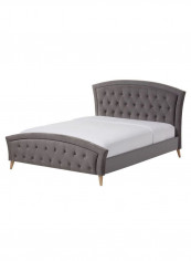 Contemporary Platform Bed Without Mattress Grey 160 x 200centimeter