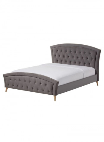 Contemporary Platform Bed Without Mattress Grey 160 x 200centimeter