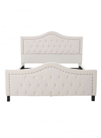 Livi Upholstered Bed Frame And Headboard Set Without Mattress Grey 160 x 200centimeter