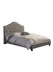 Anica Scalloped Modern Platform Bed With Mattress Grey 160 x 200centimeter