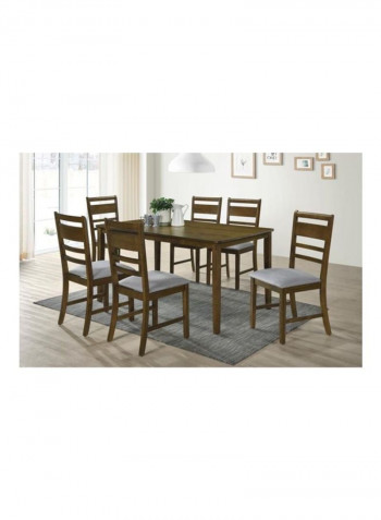 6-Seater Dining Set Beige 150 x 76cm