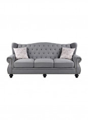 Emilia 3-Seater Sofa Dark Grey 85.82x38.97x38.97inch