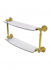 2-Tier Brass Glass Shelf Gold/Clear 24inch