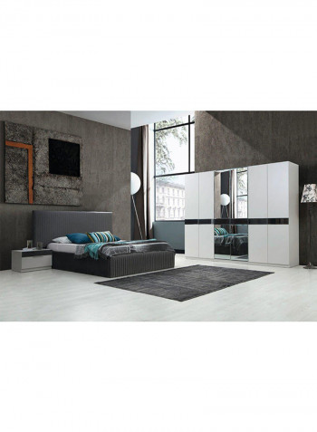6 Door Porto Wardrobe Silver 257.4x60x214cm