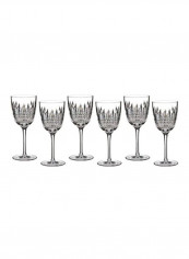 6-Piece Diamond Goblet Glass Set Clear 3.3x3.3x8inch