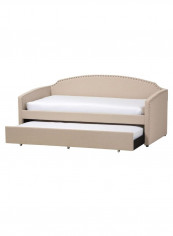 Arched Guest Day-Bed With Roll-Out Trundle Beige