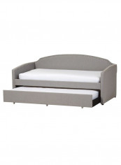 Arched Guest Day-Bed With Roll-Out Trundle Grey