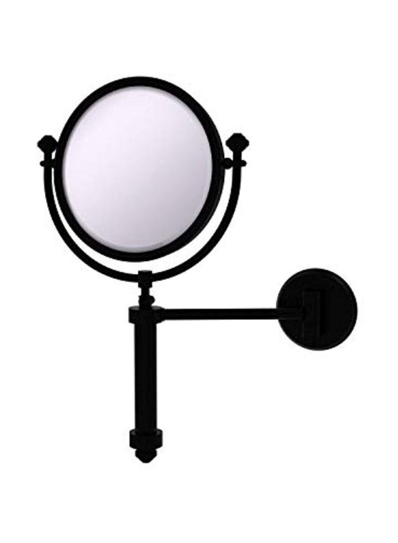 Southbeach Collection Wall Mounted 3X Magnification Mirror Black/Clear 8inch