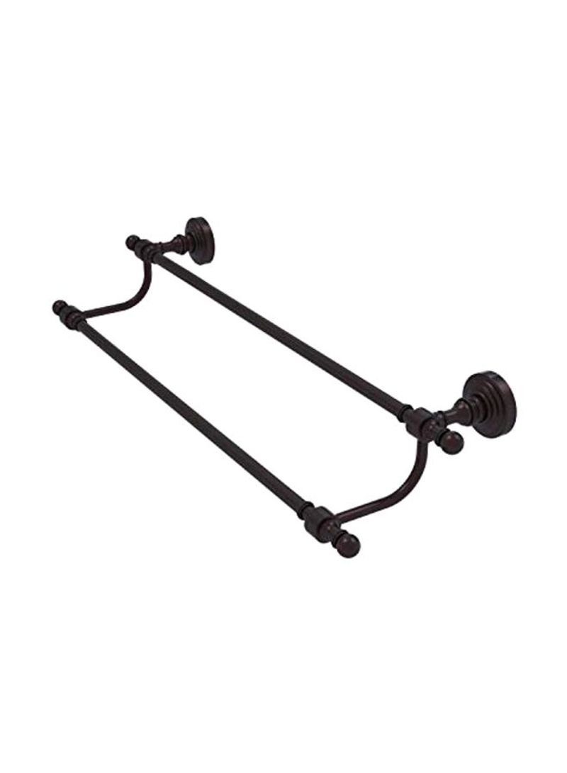 Wall Mounted Double Tiered Towel Bar Black 36inch