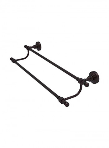 Wall Mounted Double Tiered Towel Bar Black 36inch