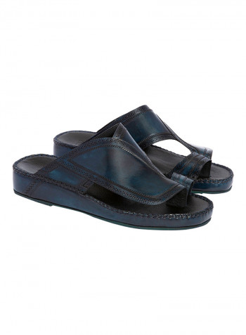 Buckle Detail Arabic Sandals Blue