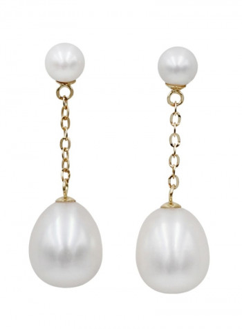 3-Piece 18K Gold Exquisite Design Pearl Necklace With Braclet And Earrings Set