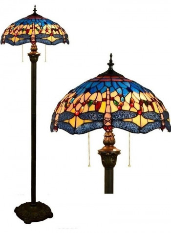 Art Creative Stained Glass Tiling Floor Lamp US Plug Multicolour