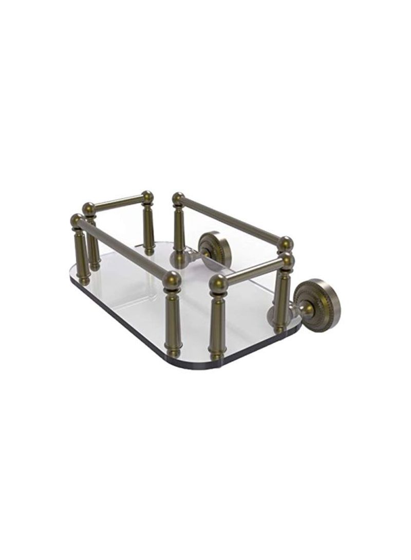 Wall Mounted Glass Tray Guest Towel Holder Gold/Clear