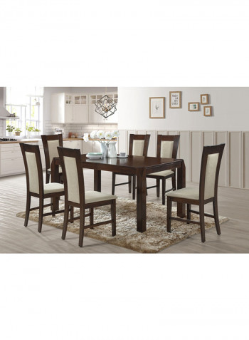 Springdale 6-Seater Dining Table Set Brown 160x76x90cm