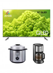 55 Inch QLED Android Smart TV With 1.25 Liters Coffee Machine And 6 Liters 10 In 1 Multi-Use Pressure Cooker 55EV250QA/EVKA-CO10MB/EVKA-PC6010S Black reviews 55 Inch QLED Android Smart TV With 1.25 Liters Coffee Machine And 6 Liters 10 In 1 Multi-Use Pressure Cooker 55EV250QA/EVKA-CO10MB/EVKA-PC6010S Black
