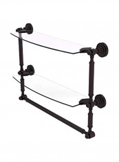 Dottingham Collection Towel Bar Glass Shelf Brown/Clear 18inch