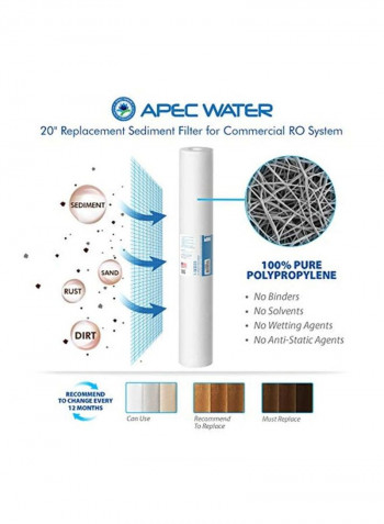 Replacement Filter Set White 22x8x6inch