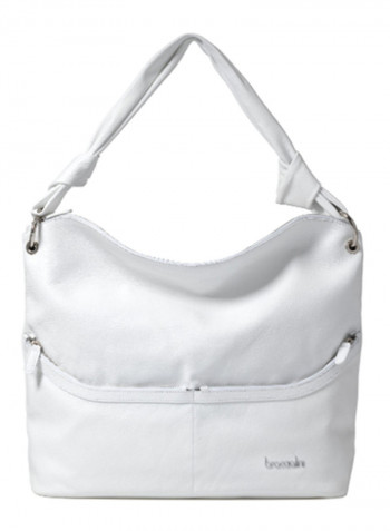 Nora Logo Detail Hobo White