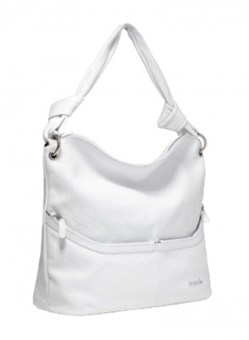 Nora Logo Detail Hobo White