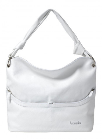 Nora Mini Logo Detail Hobo White