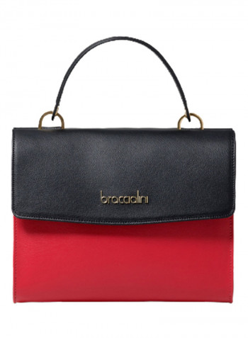 Alicia Adjustable Strap Shoulder Bag Red/Black/White