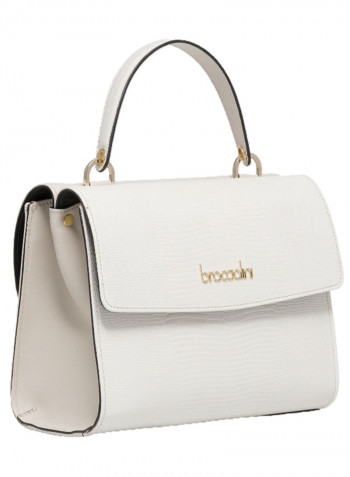 Alicia Logo Detail Shoulder Bag أبيض