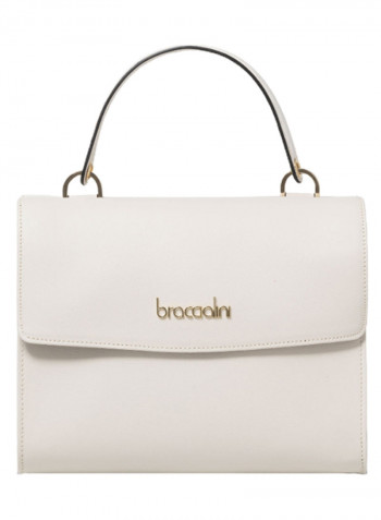Alicia Logo Detail Shoulder Bag أبيض