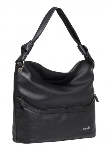 Nora Mini Logo Detail Hobo Black