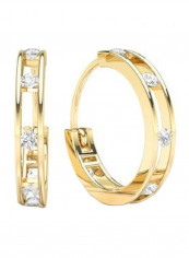 18K Gold Exquisite Design Creolla Diamond Hoop Earring