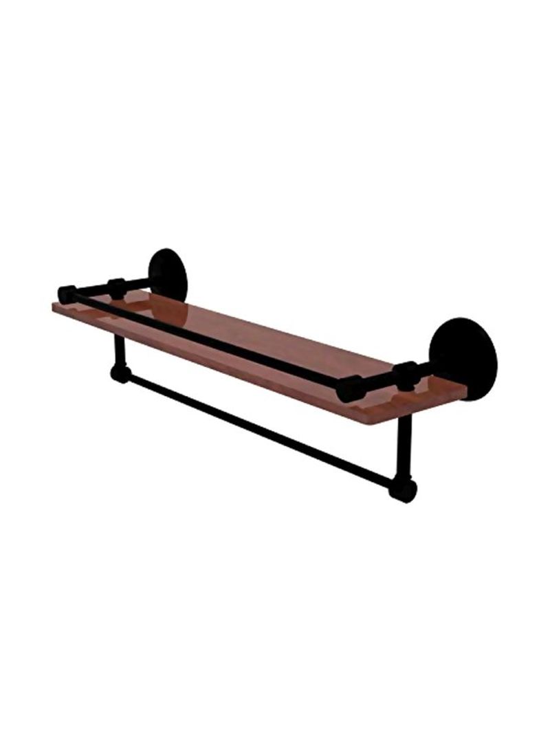 Monte Carlo Collection Shelf With Integrated Towel Bar Brown/Black 22x5x5inch