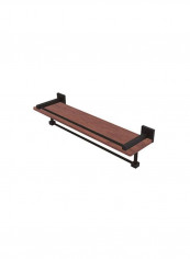 Montero Collection Gallery Rail Wood Shelf Integrated Towel Bar Brown/Black 22inch
