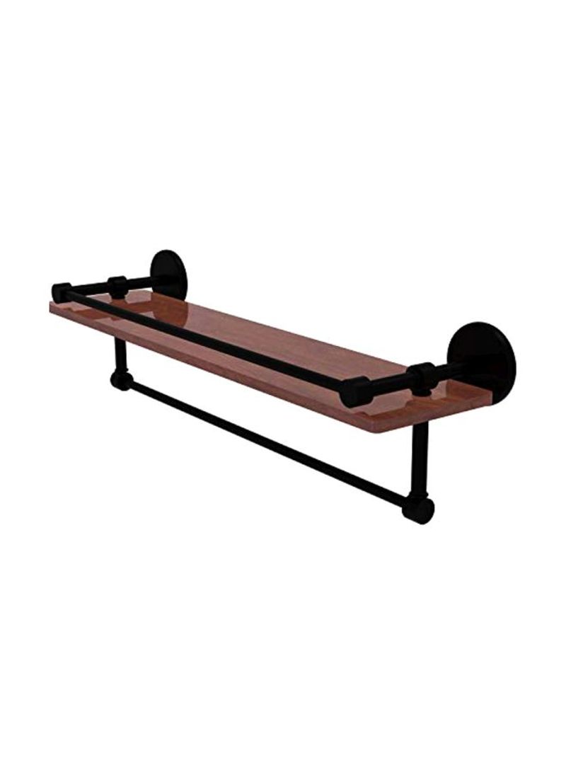 Towel Bar With Wooden Shelf Brown/Black 22inch