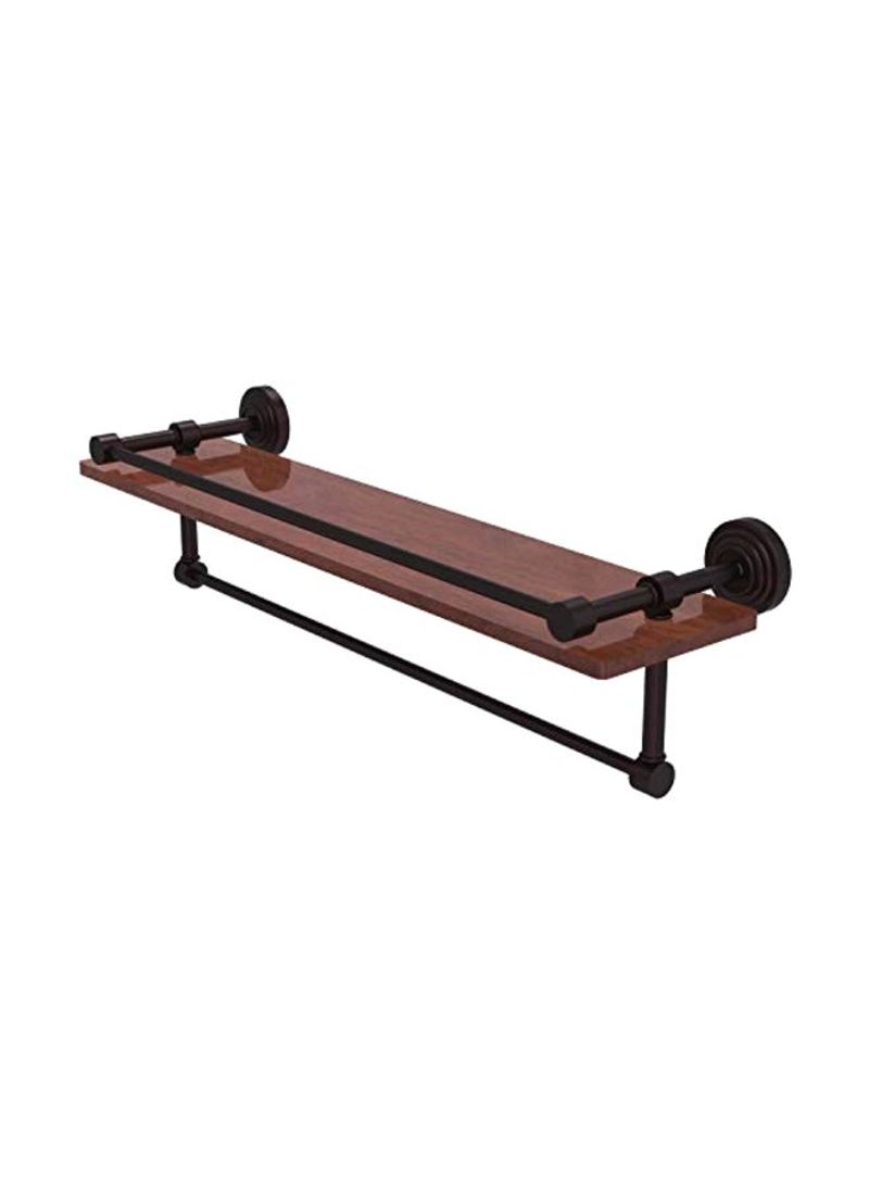 Waverly Place Collection Wood Shelf Towel Holder Brown 22inch