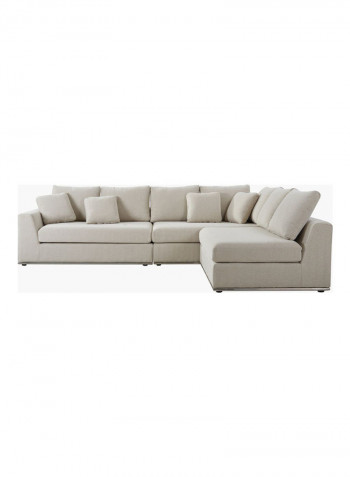 2-Seater Giovanni Luxurious Right Arm Corner Sofa Beige 101x154cm