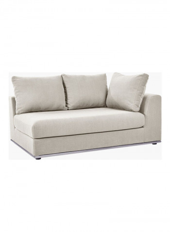 2-Seater Giovanni Luxurious Right Arm Corner Sofa Beige 101x154cm