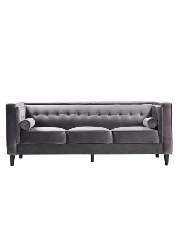 Sheena 3-Seater Sofa With 2-Bolster Cushions Grey 89x213cm