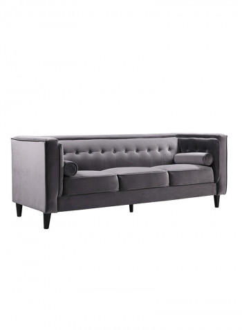 Sheena 3-Seater Sofa With 2-Bolster Cushions Grey 89x213cm